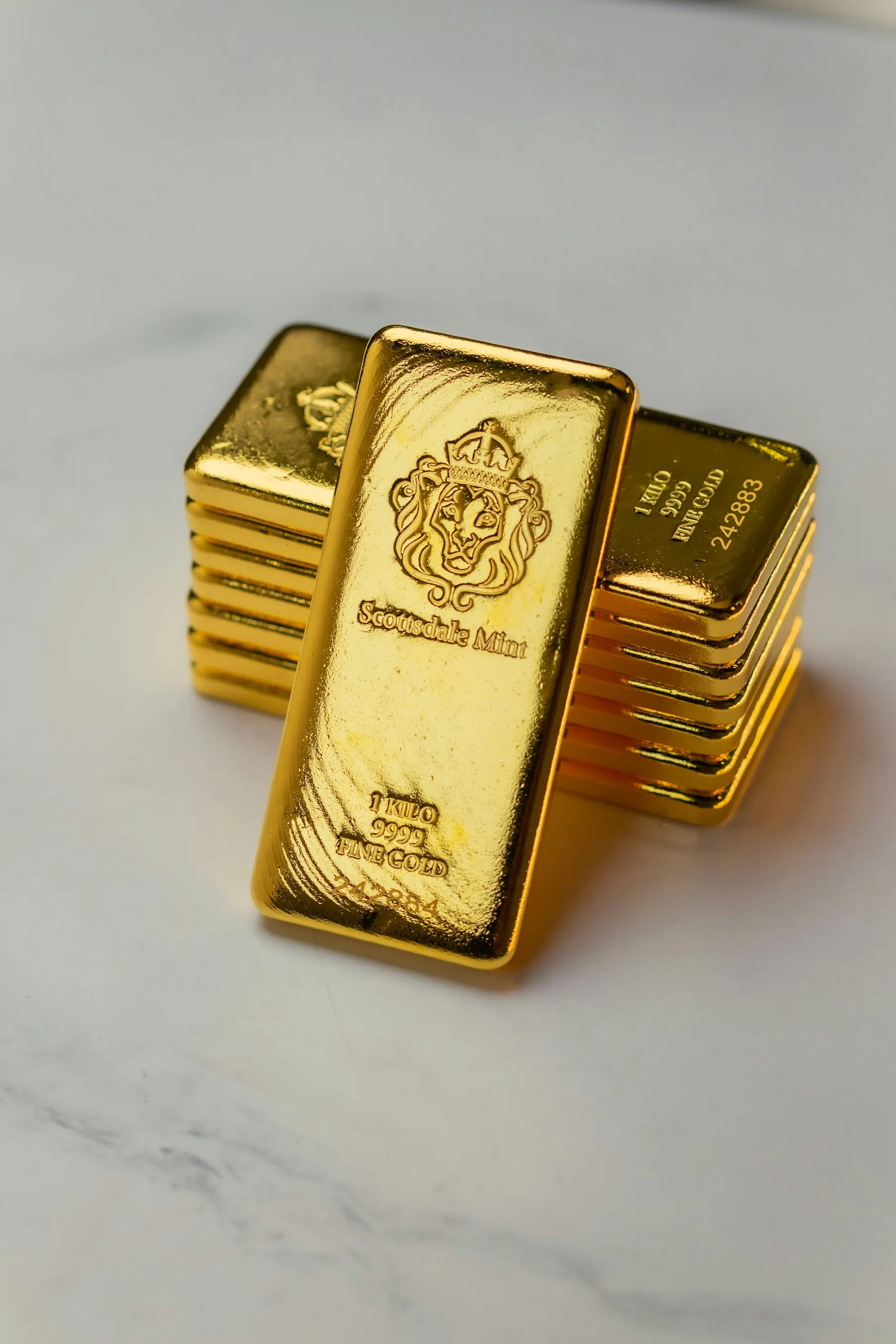 Photograph of cast gold bullion bars