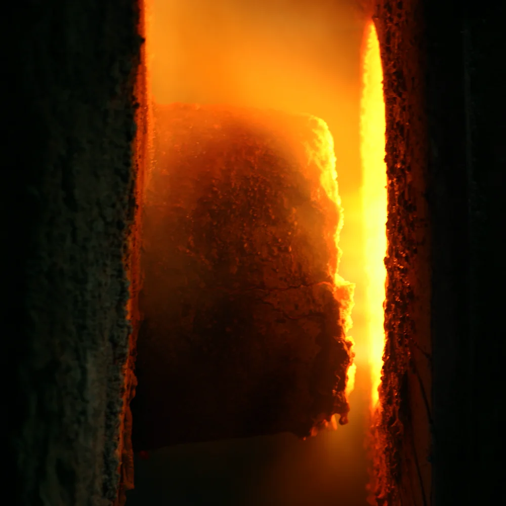 Material inside a furnace